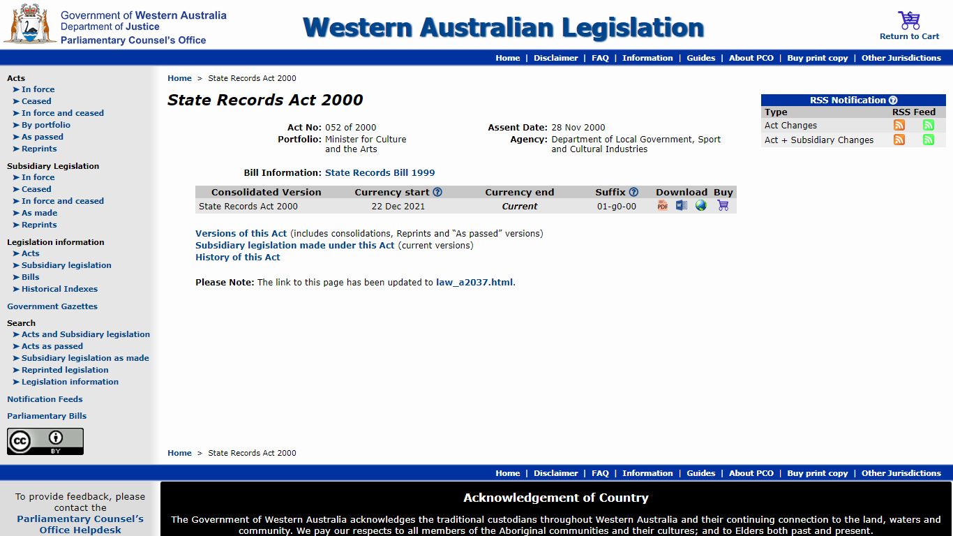 WALW - State Records Act 2000 - Home Page - legislation.wa.gov.au